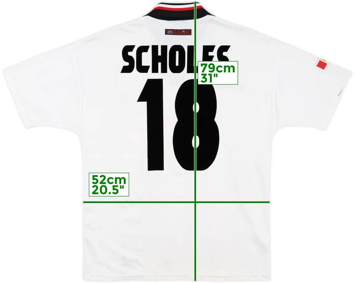 1997-99 Manchester United Away Shirt Scholes #18 - 8/10 - (M)