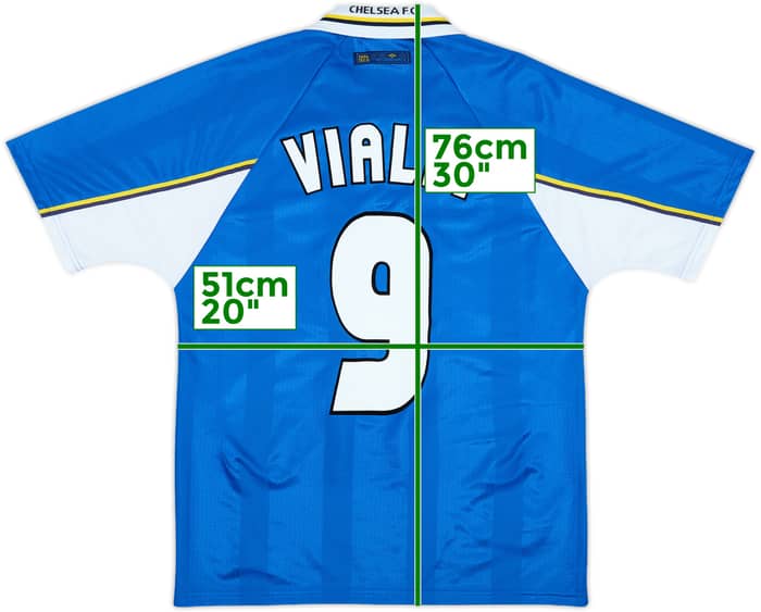 1997-99 Chelsea Home Shirt Vialli #9 - 8/10 - (M)