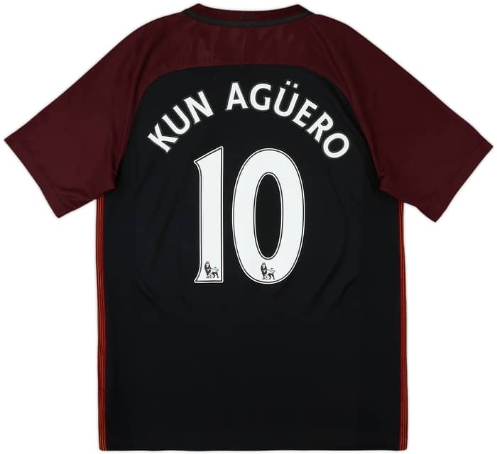 2016-17 Manchester City Away Shirt Kun Aguero #10 - 8/10 - (M)