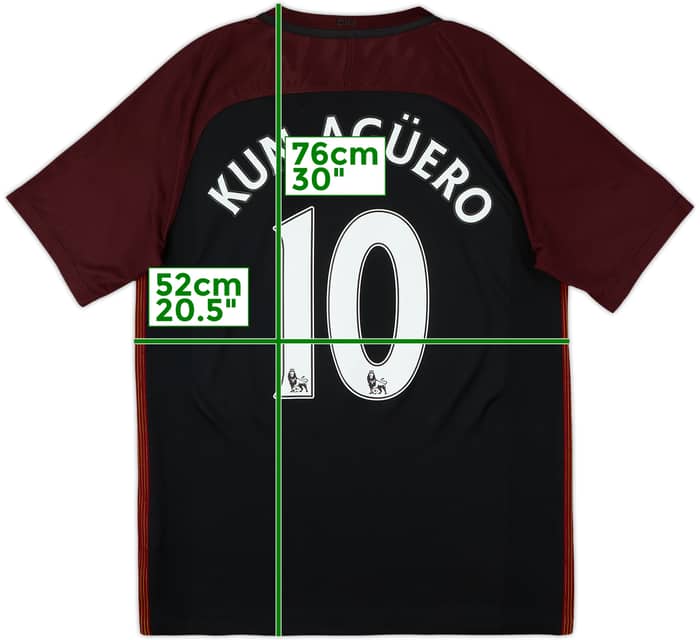2016-17 Manchester City Away Shirt Kun Aguero #10 - 8/10 - (M)
