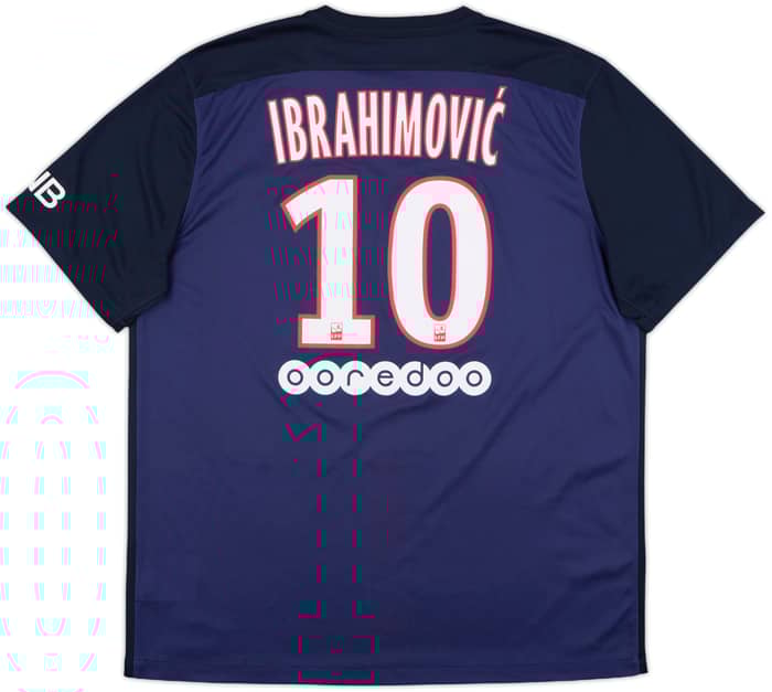 2015-16 Paris Saint-Germain Home Shirt Ibrahimovic #10 - 8/10 - (XL)