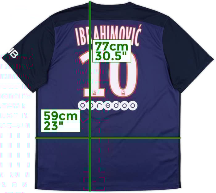2015-16 Paris Saint-Germain Home Shirt Ibrahimovic #10 - 8/10 - (XL)