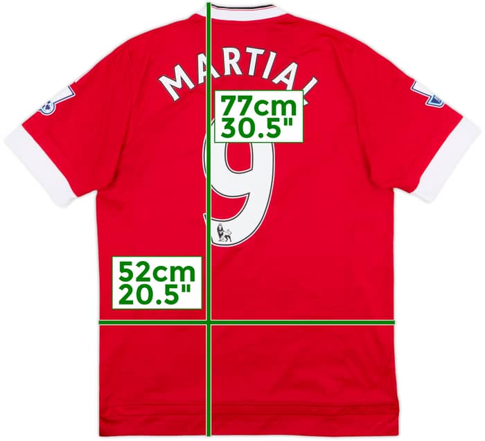 2015-16 Manchester United Home Shirt Martial #9 - 6/10 - (L)