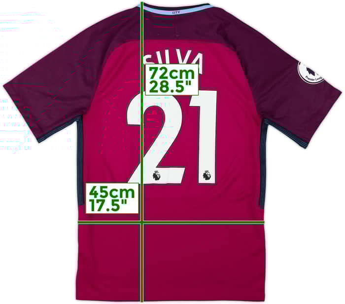 2017-18 Manchester City Away Shirt Silva #21 - 7/10 - (S)