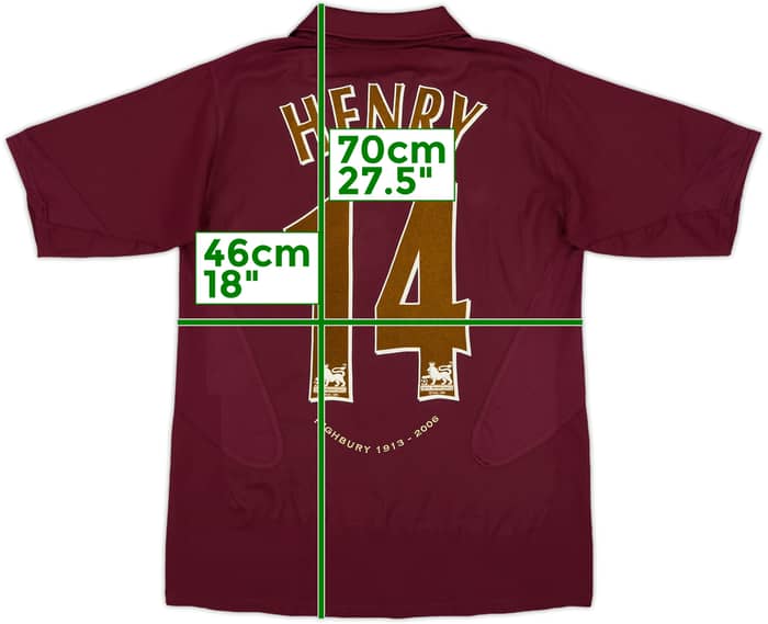 2005-06 Arsenal Home Shirt Henry #14 - 8/10 - (XL.Boys)