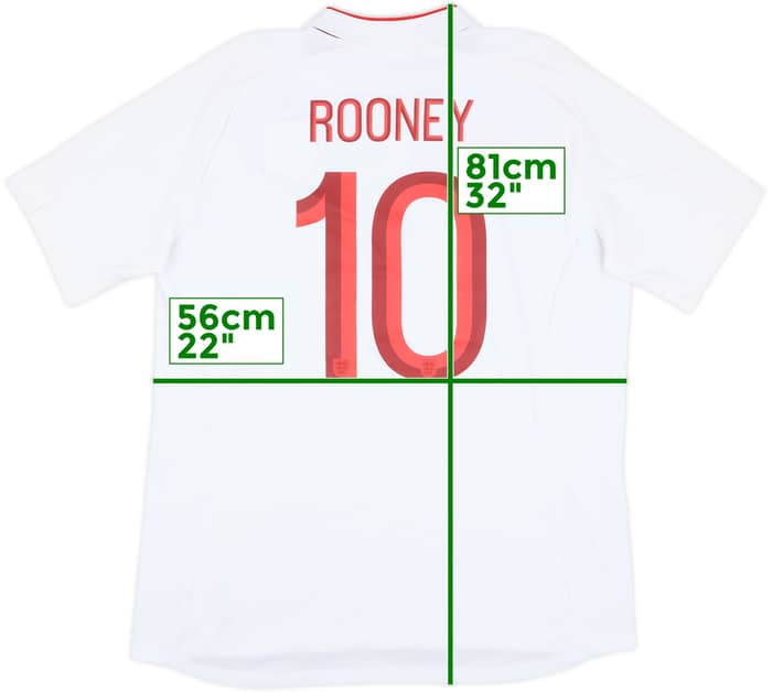 2012-13 England Home Shirt Rooney #10 - 6/10 - (XL)