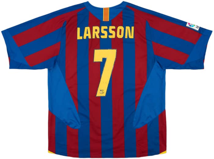 2005-06 Barcelona Home Shirt Larsson #7 - 6/10 - (XL)
