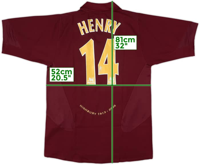 2005-06 Arsenal Home Shirt Henry #14 - 6/10 - (M)