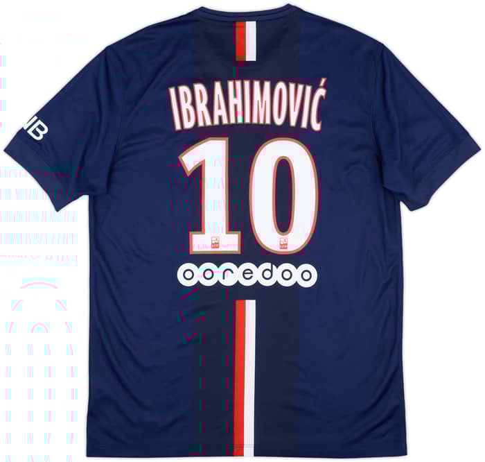 2014-15 Paris Saint-Germain Home Shirt Ibrahimovic #10 - 8/10 - (L)