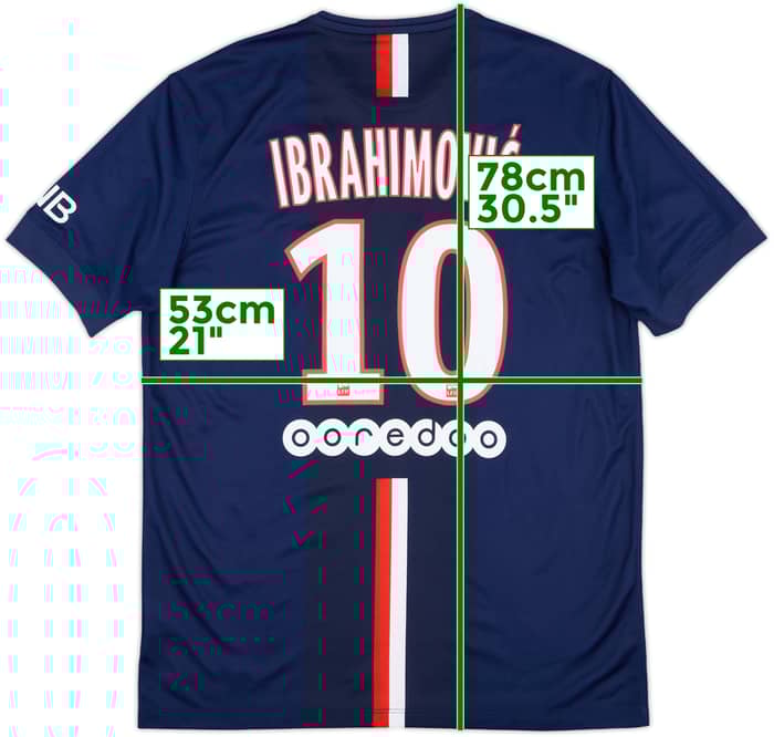 2014-15 Paris Saint-Germain Home Shirt Ibrahimovic #10 - 8/10 - (L)