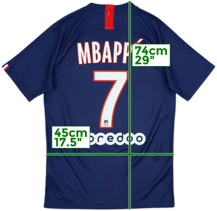 2019-20 Paris Saint-Germain Home Shirt Mbappe #7 - 6/10 - (S)