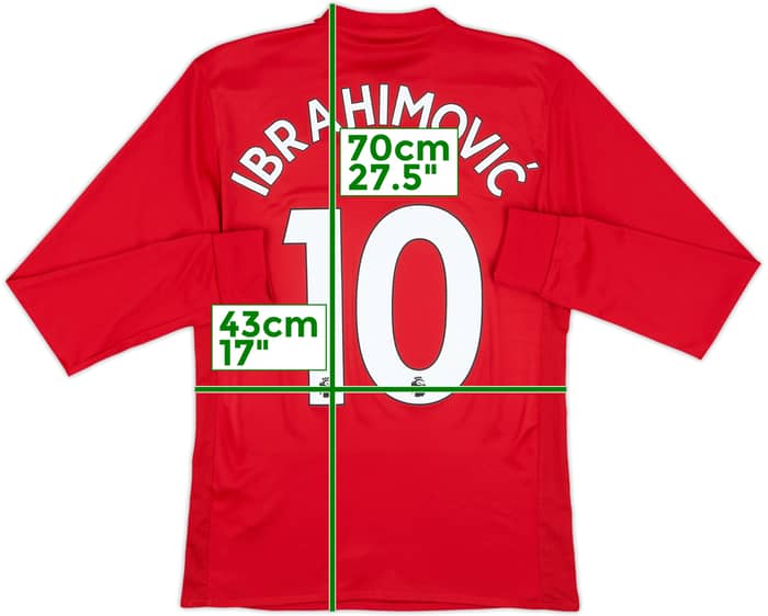 2017-18 Manchester United Home L/S Shirt Ibrahimovic #10 - 7/10 - (XS)