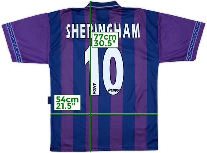1995-97 Tottenham Away Shirt Sheringham #10 - 6/10 - (M)