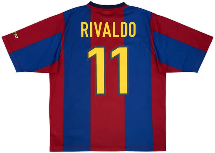 1998-00 Barcelona Basic Home Shirt Rivaldo #11 - 9/10 - (L)