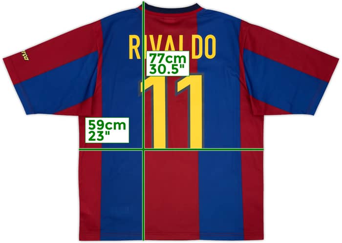 1998-00 Barcelona Basic Home Shirt Rivaldo #11 - 9/10 - (L)