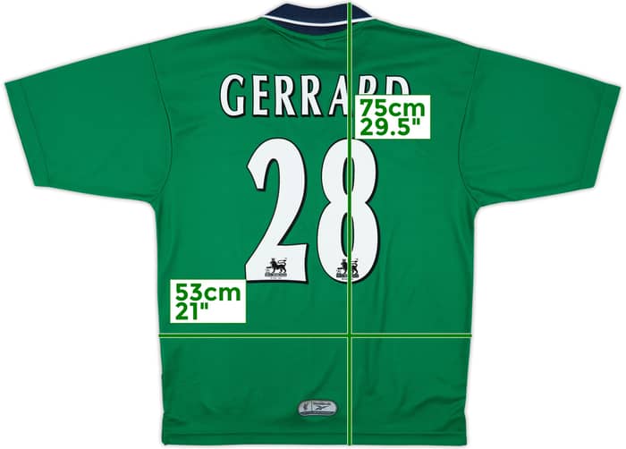 1999-00 Liverpool Away Shirt Gerrard #28 - 8/10 - (M)