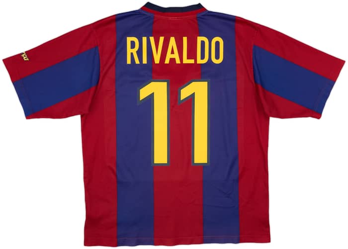 1998-00 Barcelona Basic Home Shirt Rivaldo #11 - 6/10 - (M)