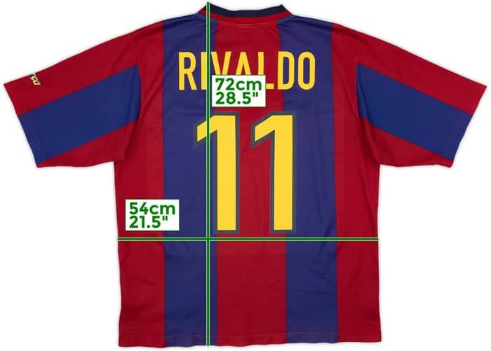 1998-00 Barcelona Basic Home Shirt Rivaldo #11 - 6/10 - (M)