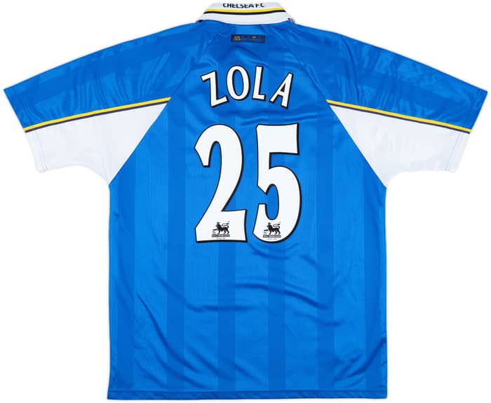 1997-99 Chelsea Home Shirt Zola #25 - 8/10 - (XL)