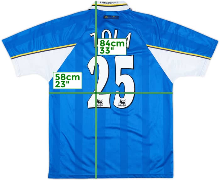 1997-99 Chelsea Home Shirt Zola #25 - 8/10 - (XL)