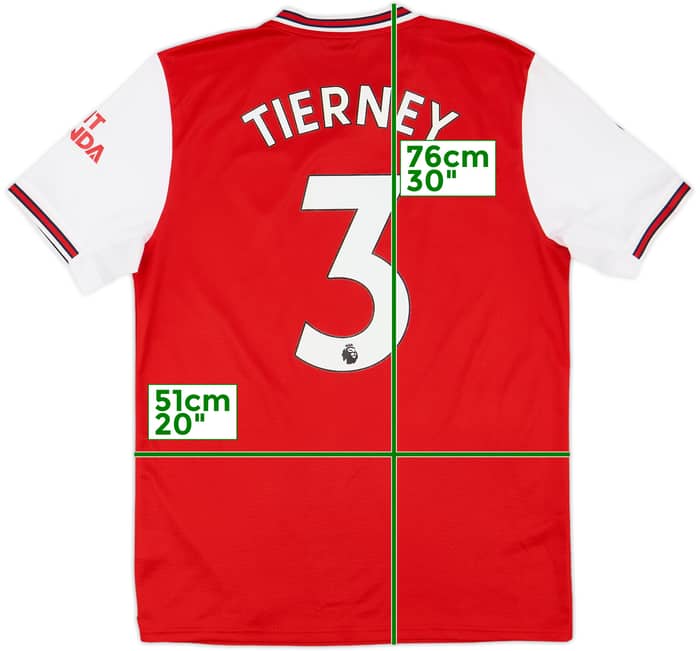 2019-20 Arsenal Home Shirt Tierney #3 - 9/10 - (M)
