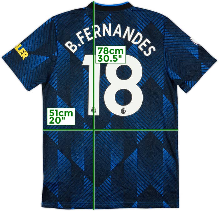 2021-22 Manchester United Third Shirt B.Fernandes #18 - 8/10 - (M)