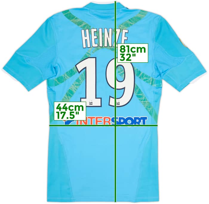 2010-11 Olympique Marseille Player Issue TechFit Away Shirt Heinze #19 (L)