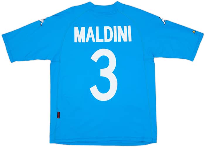 2002 Italy Basic Home Shirt Maldini #3 - 9/10 - (L)