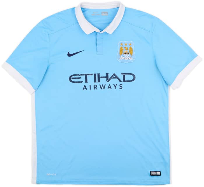 2015-16 Manchester City Home Shirt Kun Aguero #10 - 7/10 - (XL)