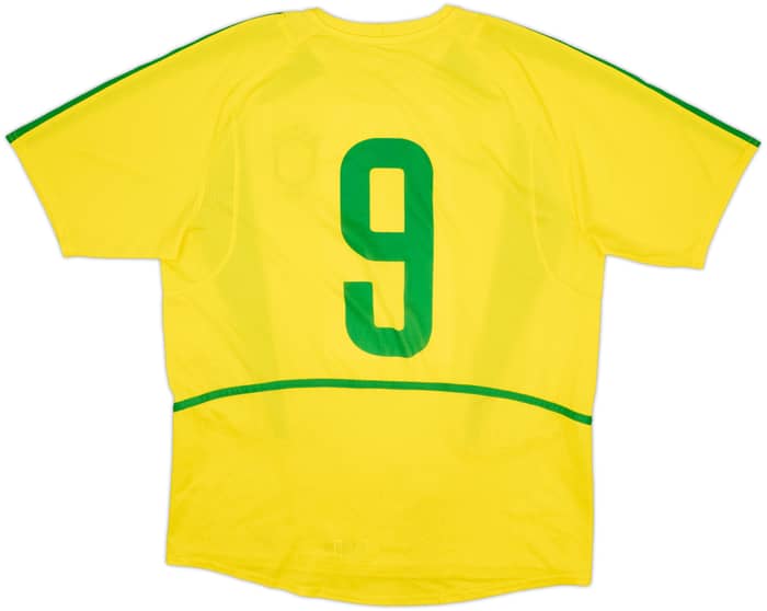 2002-04 Brazil Home Shirt #9 - 8/10 - (S)