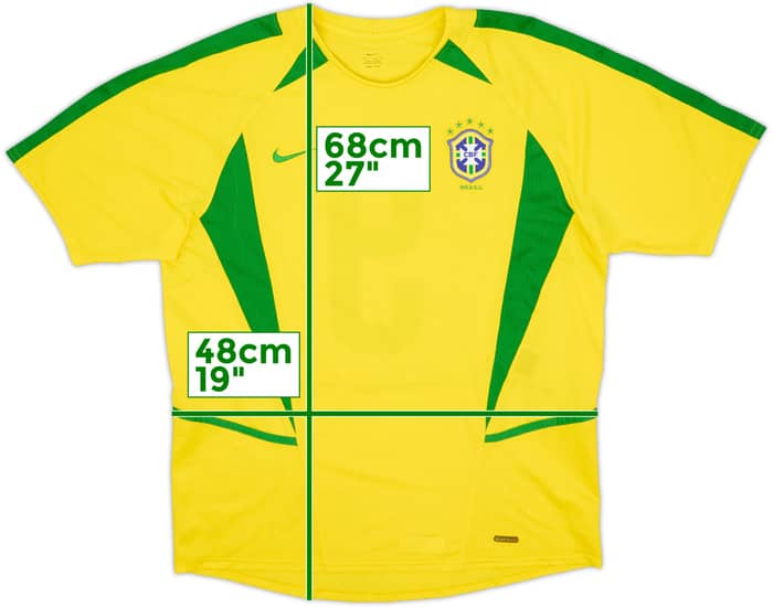 2002-04 Brazil Home Shirt #9 - 8/10 - (S)