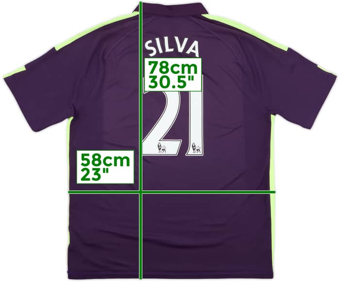 2014-15 Manchester City Third Shirt Silva #21 - 8/10 - (XL)