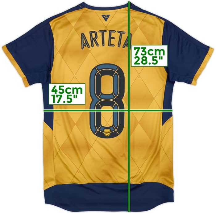 2015-16 Arsenal Away Shirt Arteta #8 - 8/10 - (S)