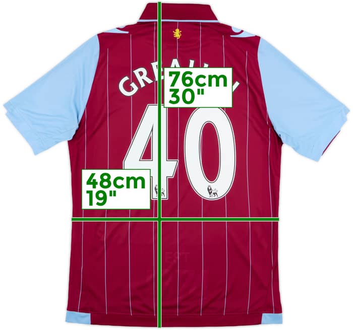 2014-15 Aston Villa Home Shirt Grealish #40 - 6/10 - (M)