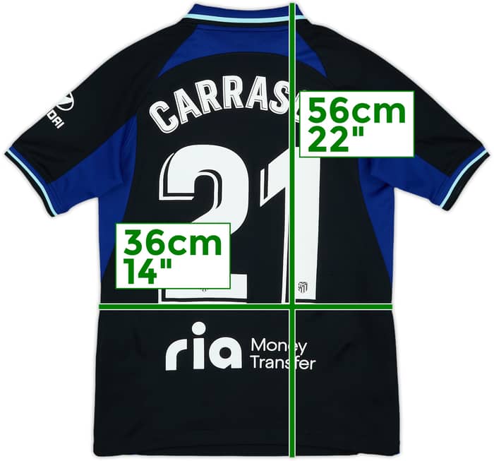 2022-23 Atletico Madrid Away Shirt Carrasco #21 - 7/10 - (S.Boys)