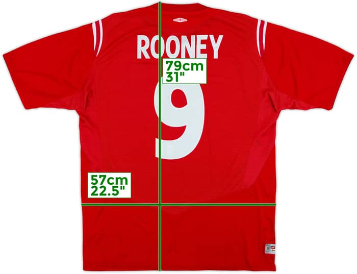 2004-06 England Away Shirt Rooney #9 - 5/10 - (XL)