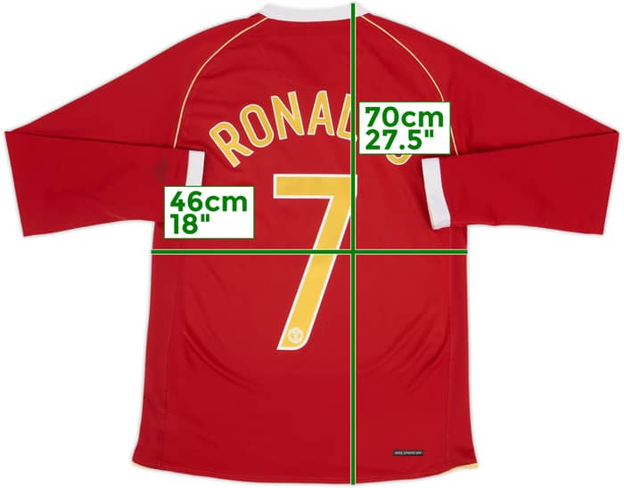 2006-07 Manchester United Home L/S Shirt Ronaldo #7 - 6/10 - (S)