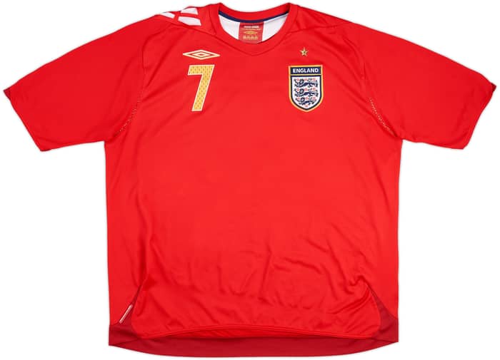 2006-08 England Away Shirt Beckham #7 - 6/10 - (XXL)