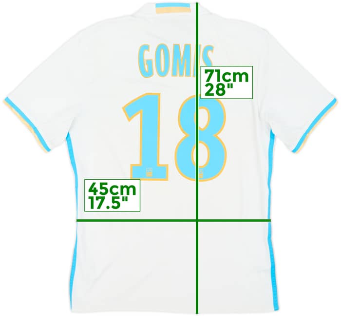 2016-17 Olympique Marseille Home Shirt Gomis #18 - 5/10 - (S)