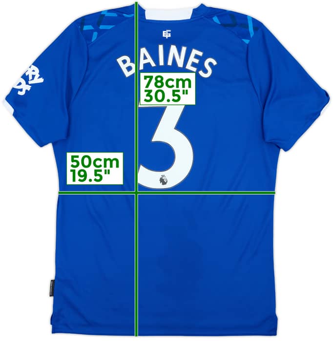 2019-20 Everton Home Shirt Baines #3 - 8/10 - (L)