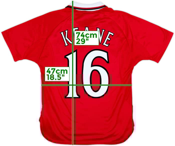1999-00 Manchester United 'CL Winners' Shirt Keane #16 - 8/10 - (Y)