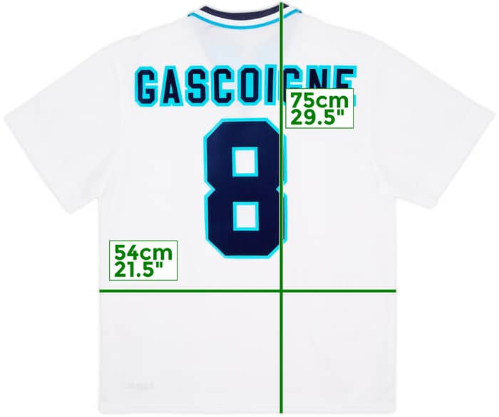 1995-97 England Home Shirt Gascoigne #8 (L)