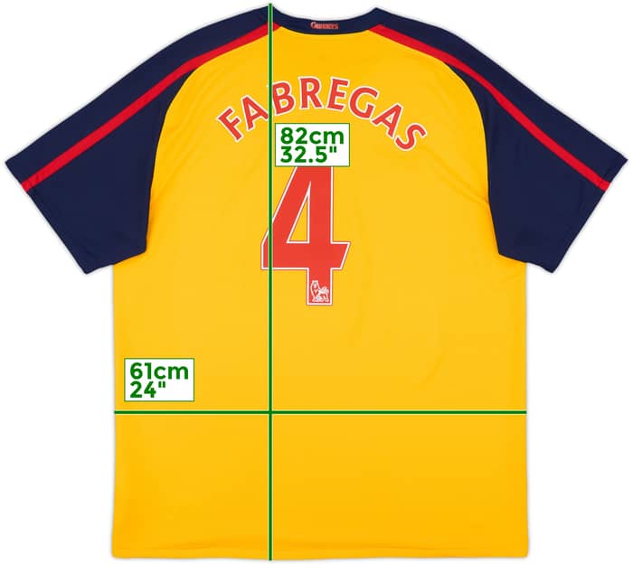 2008-09 Arsenal Away Shirt Fabregas #4 - 9/10 - (XL)