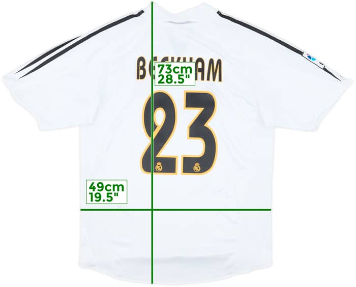 2004-05 Real Madrid Home Shirt Beckham #23 - 8/10 - (M)
