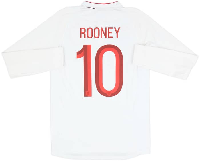 2012-13 Inglaterra Local Manga Larga Camiseta Rooney #10 - 8/10 - (M)