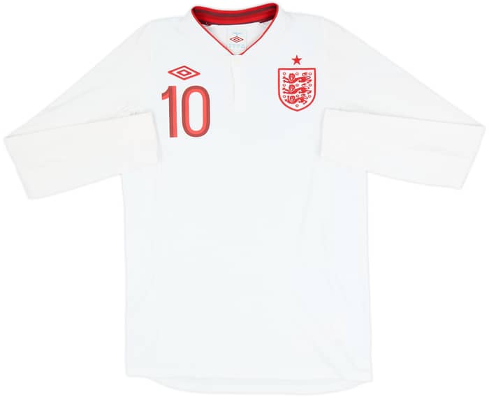 2012-13 Inglaterra Local Manga Larga Camiseta Rooney #10 - 8/10 - (M)