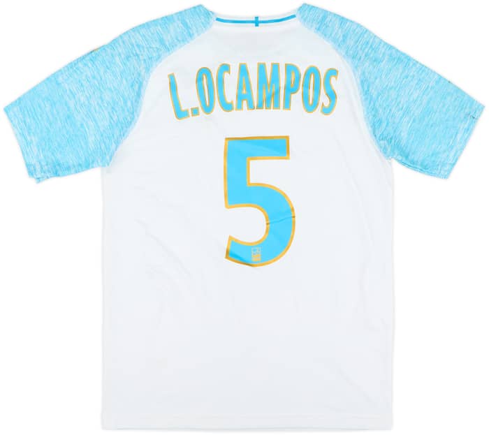 2018-19 Olympique Marseille Home Shirt L.Ocampos #5 - 8/10 - (S)
