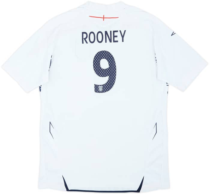 2007-09 England Home Shirt Rooney #9 - 7/10 - (XL.Boys)