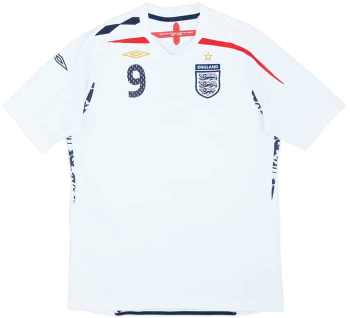 2007-09 England Home Shirt Rooney #9 - 7/10 - (XL.Boys)