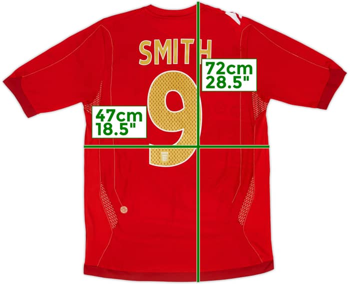 2006-08 England Away Shirt Smith #9 - 8/10 - (S)